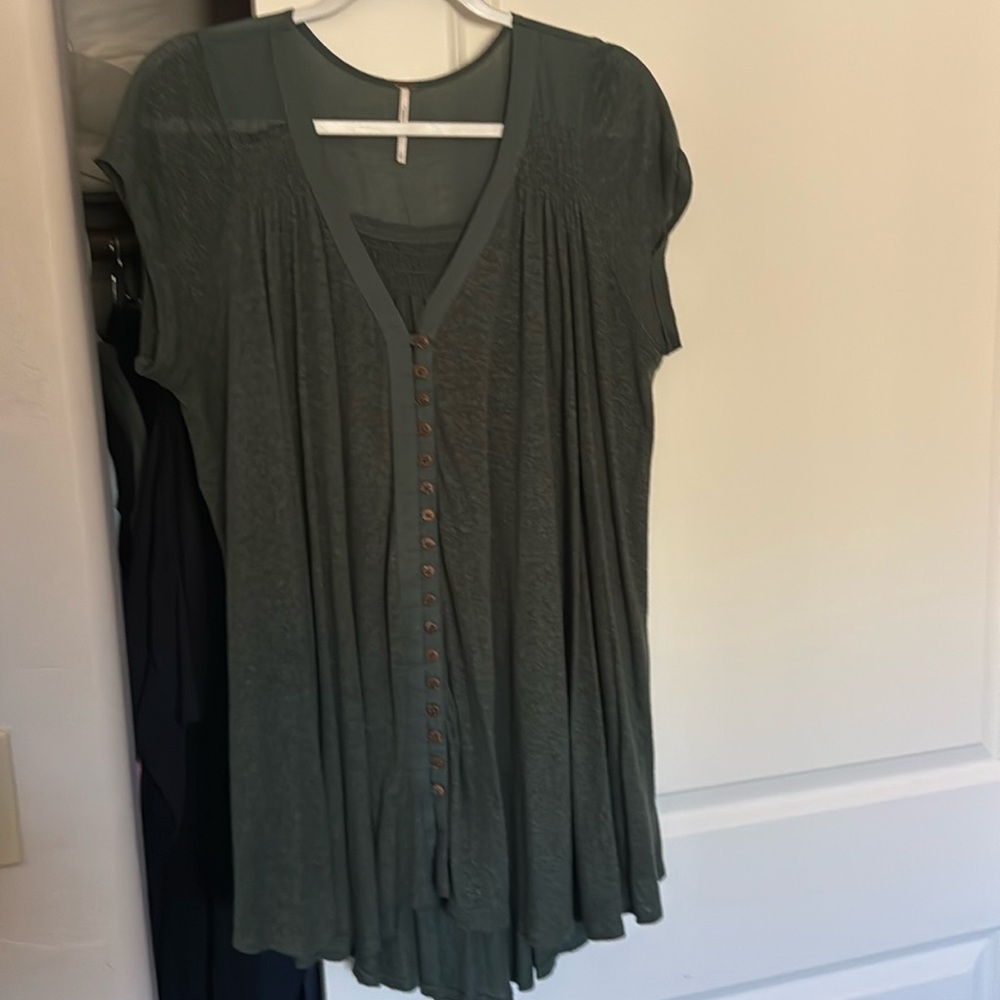 Free people green S tunic new